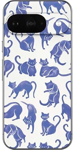 Skinit Decal Phone Skin Compatible with Pixel 9/9 Pro - Officially Licensed Blue Cats by Cat Coq Design