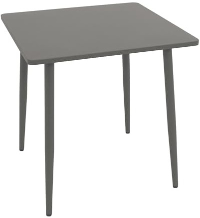 DEGAMO Bistrotisch Gartentisch Denver 70x70cm quadratisch, Metall/Stahl grau, Indoor und Outdoor