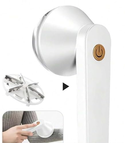 Smart-J Levapelucchi Ricaricabile Clean Clothes con USB-C, Design Portatile e Potente per Rimuovere Pelucchi, Lint e Pilling da Abiti, Maglioni e Tessuti con Pennellino Incluso (Bianco)