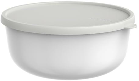 Mepal - Récipient pour micro-ondes Lumina - Boîte hermétique alimentaire avec couvercle pour frigo, congélateur, four vapeur, micro-ondes et lave-vaisselle - Bol de service - 3000 ml - White