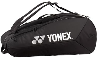 YONEX Team Racquet Bag - Bolsa para bádminton, tenis y squash, varios tamaños y colores, con compartimento para zapatos y función de mochila (negro, 9 unidades)