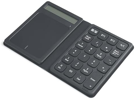 Clavier Bluetooth pliable avec pavé tactile, ultra fin, compatible avec plusieurs appareils (Win/Mac/iOS/Android), calculatrice et pavé numérique intégrés, longue durée de vie de la batterie