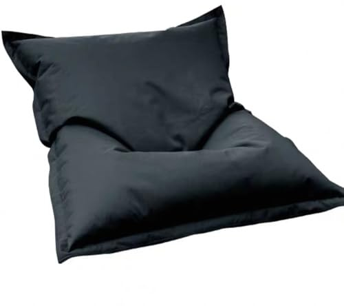 Väderbeständig säcksäck for utomhusbruk, utan fyllnadsmedel, väderbeständig, UV-skyddad, oxford, säcksäcksöverdrag, trädgård, strand, pool, flytande(Black,140x180cm)