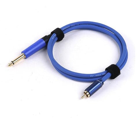 ROBAUN Câble adaptateur audio RCA vers stéréo/mono 6,35 mm (0,2 à 15 m), TS/TRS vers RCA mâle vers mâle (1/4 po), for microphone, mixeur, carte son(Blue-TS,8M)
