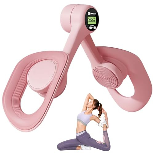 Thigh Master, Thigh Exerciser with Counter for Women Kegel Pelvic Floor Trainer Arm Exercise Equipment Leg Muscle Exercise Devices Strengthener Workout Exerciser for Home Use, 360° Rotation