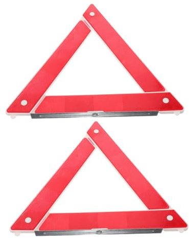 Anneome Emergency Warning Triangles 2pcs Small Reflective Red Triangular Tripods for Vehicles Car Roadside Safety Signs Foldable Emergency Triangle Set for Breakdown