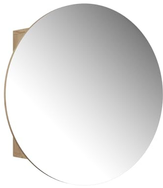 Vicco Armoire de Toilette Loki, Chêne doré, 70x70cm | avec 2 compartiments, pour montage mural avec miroir et surface de rangement