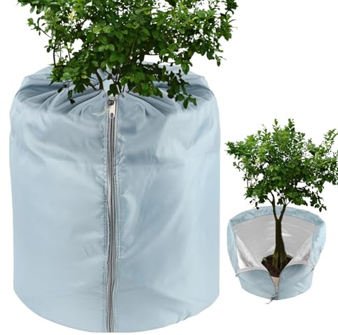 Cubiertas para árboles para el invierno | Protector contra heladas para plantas de jardín, chaqueta de flores con cordón de cremallera, para jardín, jardinería, invernadero, arbusto, rosal, árbol, pal