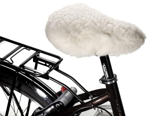 Novaliv Fahrradsattelbezug 2-in-1 blau – Schurwolle Komfort – wendbar wasserdichtes Polyamid, Gummiband – Made in Germany, Oeko-Tex – Sattelüberzug Fahrrad, ergonomischer Fahrradsattel Bezug