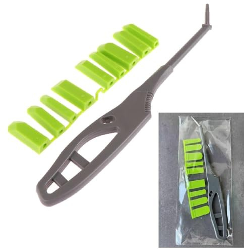 Glass Glue Angle Scraper with 3 Heads – Sealant Spreader and Finishing Tool for Ceramic Tile, Bathroom, Kitchen, Sink Joints (6.5R, 10R, 13R), Gray/Green (Transparent Bag)