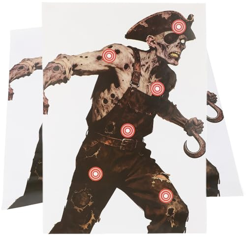 PYMUST 10PCS Zombie-Ziele für den Bereich - 15,7 x 17,7 Papier Skelett Zombie-Ziele, ideal für Bogen Pfeil Pellet Indoor Outdoor Schießen Praxis (Modell 1)
