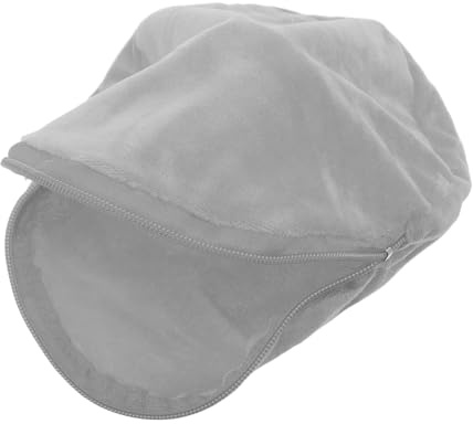 IMIKEYA Pochette Chauffe-mains Ronde 20 Cm en Peluche Grise, Housse Isolante Anti-brûlure et Anti-peluches, Étui Zippé pour Bouillotte Thermique D’hiver, Accessoires Hivernaux