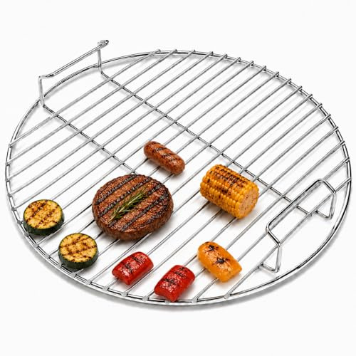 QuliMetal 7432 - Griglia rotonda in acciaio inox, 44,5 cm, adatta per barbecue a sfera da 47 cm della marca Weber, One-Touch, Bar-B-Ketle, Smokey Mountain Cooker, Jumbo Joe, 1 pezzo | Per barbecue a sfera da 47 cm della marca Weber, One-Touch, Bar-B-Kettle, Smokey Mountain Cooker, Jumbo Joe, 1 pezzo