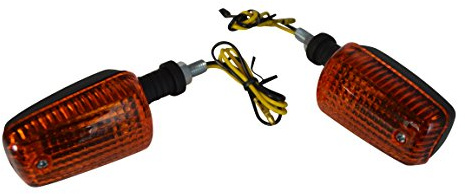 Alchemy Parts Blinker für Motorräder Quads Atvs & Trikes - 21W Birne - Schwarz mit Gelbe Gläser
