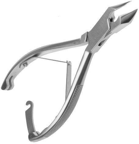 May Kopfschneider Nagelzange halber Kopf Edelstahl inkl. Schutzkappe | Kopfschneider (halber Kopf) aus Edelstahl. 14,5 cm lange Zange, ideal für Fußpflege. Inklusive Schutzkappe aus Echtleder.