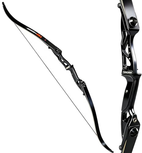 Toparchery Archery 56 Black Hunter Recurve Bow Takedown Hunting Recurve Bow Metal Aluminum Riser Crack-Resistant Design for Hunting & Competition Archery Right Hand Black Long Bow(30lbs)