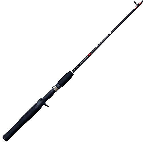 Zebco Rhino Tough Casting Fishing Rod, 6-Foot 6-Inch 1-Piece Heavy-Duty Cross-Weave Fishing Pole, EVA Rod Handle, Heavy-Duty Guides, Stainless Steel D-Frame Tip Guide, Medium-Heavy Power, Black
