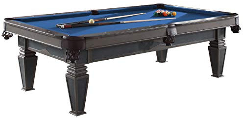 Billiard-Royal Billardtisch Pooltisch Modell Adonis 8ft. mit hochwertigem K-55 Bandengummi und freier Tuchwahl, Tuchfarbe:Electric Blue
