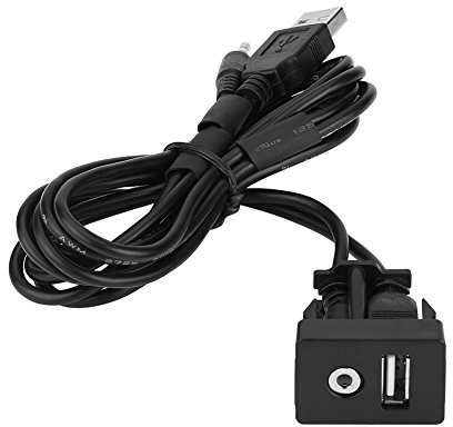 Keenso Câble d'extension AUX 3 5 mm Prise de rallonge Montage du câble USB Panneau pour la Plupart des Voitures-Rallonge USB Jack