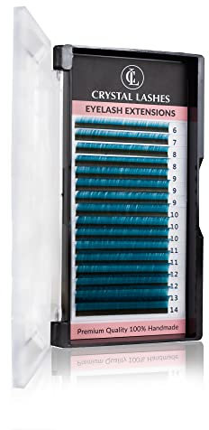 CRZEY CL0615 Extreme volume crystal lashes mix 0,07 mix 6-14 mm c verde/blu