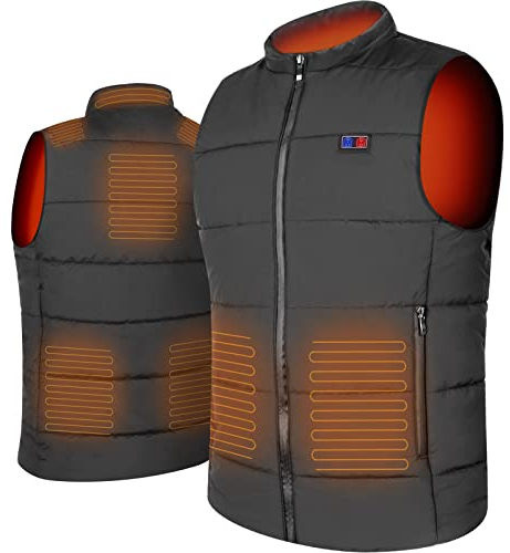 BGFAE Gilet Riscaldato USB Giacca Riscaldata Uomo e Donna ​Elettrico Giubbotto Riscaldata 8 zone di riscaldamento 3 livelli Lavabile per All'aperto Lavoro Moto Pesca Nero L (Batteria Non Inclusa)