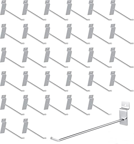Confezione da 100 ganci per pannelli forati da 30,5 cm, 4,2 mm di spessore, in metallo, capacità di carico 3 kg, resistenti, ganci per pannelli espositivi, per garage, negozi e vendita al dettaglio