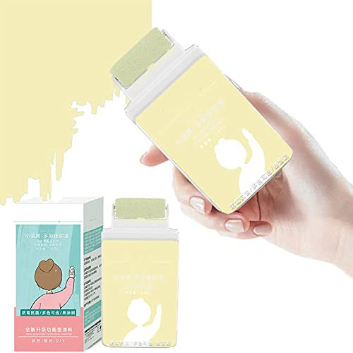 Petite brosse de réparation de mur de rouleau, outil de réparation de mur, petite crème de réparation de mur d'agent de réparation de mur de peinture de latex de mur de brosse de roulement (Jaune)