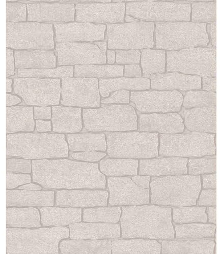 Erismann 10091-02 Papier peint intissé | Collection Imitations 2 | Pierre/béton | 0,53 x 10,05 m | Beige | Salon | Couloir | Bureau | Cuisine | Salon