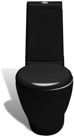 Homgoday Bidet and Toilet Set Black Ceramic Floor Furniture for Home Indoor Outdoor Living Room Bedroom