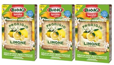 Antika Officina Botanika Concime per Limoni in Vaso, granulare a cessione graduale per limone, arancio, mandarino, kumquat, pompelmo (3 ASTUCCI)
