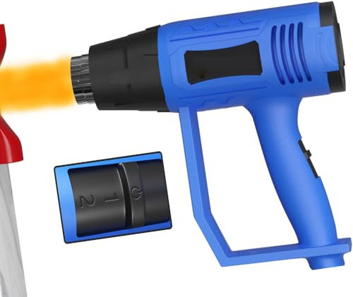 JAOSY Heat Gun, Heavy Duty Hot Air Gun Kit 300℃ & 600℃ Paint Stripper, Fast Heating, 3 Accessories for Shrinking PVC, Heat Shrink and Crafts
