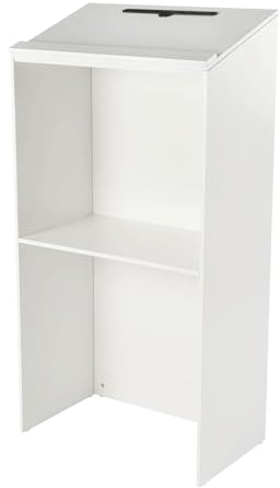 IUokLU Rednerpult-Podiumständer, Moderne Rednerpulte Holz-Podiumständer Bodenstehende Lehrerpodeste mit geräumigen Regalen Empfangstresen Tragbarer Podiumständer