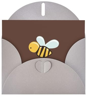 WURTON Einladungskarten mit Cartoon-Bienen-Druck, halbgefaltet, blanko, Umschläge, Geburtstag, Hochzeit