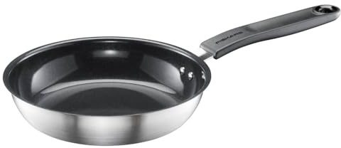 Fiskars Bratpfanne, Ø 20 cm, Beschichtete Pfanne | Für alle Kochfelder geeignet, Recycelter Edelstahl, Functional Form, Silber/Schwarz, 1072249