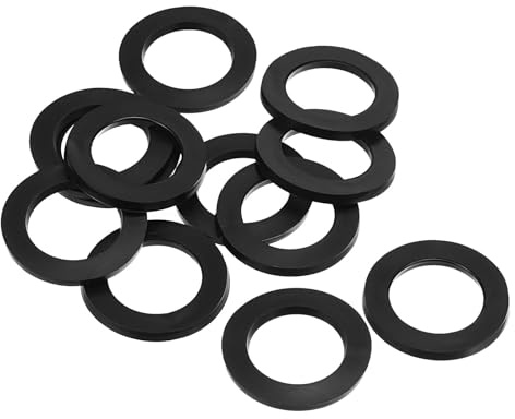 TOP-VIGOR 12Pcs Rubber Flat Washers, 30mm OD 20mm ID 2.5mm Thickness Heavy Duty Black Rubber Grommet Vibration Damping Pads Sealing Gasket Washers for Faucet Pipe Water Hose Fastener Bolt