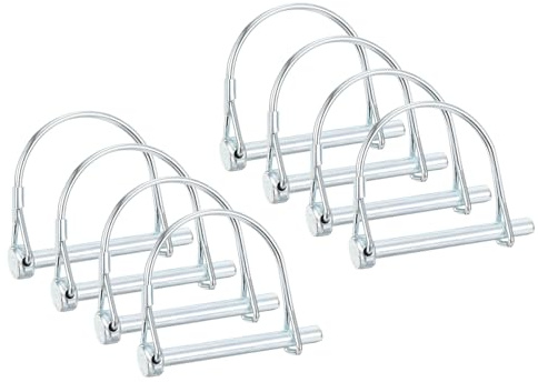 PATIKIL Perno De Acoplamiento Para Remolque 1/4x2-3/8, 8 Pcs Pasador De Seguridad Con Alambre Pasador Del Eje Pernos Pto Redondos Para Remolques Agrícolas(6.3 x 60 mm)