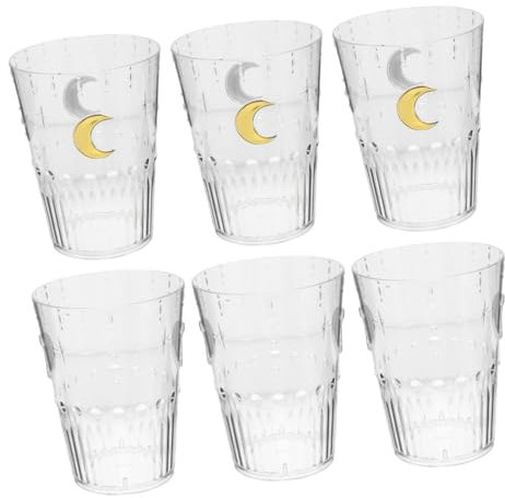 BESTOYARD 6pezzi Bicchieri Trasparenti Riutilizzabili Con Design Bicchieri Impilabili e Infrangibili Per Feste e Uso Quotidiano