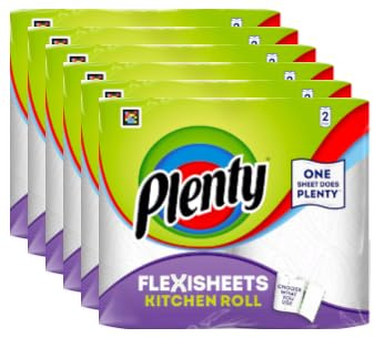 Plenty Kitchen Roll 12 Rolls (960 Sheets) - FlexiSheets Sized Sheets