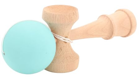 ZASCHMOY Verbessern Sie die Fähigkeiten mit Premium -Holzkendama -Spielzeug für eine Verbesserte Hand Auge Koordination und Reflexe Tragbarer Kendama mit Schnur für Innen und Außenspaß, Lila (Green)