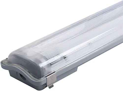 Generico DYA Portalampada Plafoniera Doppio Tubo Neon T8 A Led Da 60cm + 2 TUBI LED 4000K Luce Naturale