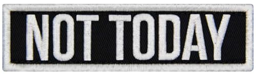 EmbTao Not Today Patch No Die broderad motorcykelbricka fästkrok och ögla emblem