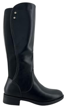 MODELISA - Botas Altas Diseño Clásico con Elástico Lateral Tacón Bajo para Mujer (Negro, Una talla, Sistema tallas calzado EU, Adulto, Mujer, Números, mediano, 38)