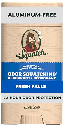 Dr. Squatch Natural Deodorant for Men – Fresh Falls – Odor-Squatching Men's Deodorant Aluminum Free (2.65 oz)