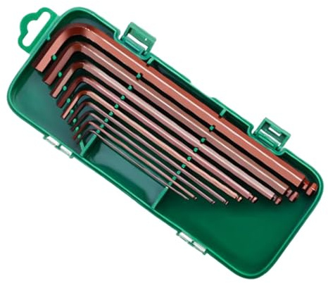 Dualoai Juego de 9 Llaves Allen Métricas de Acero S2 con Estuche de Transporte de 1,5 Mm a 10 Mm para Plomería Eléctrica, Accesorio Versátil