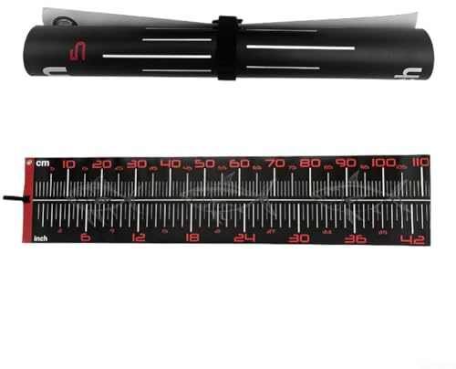 Mètre ruban de pêche imperméable en PVC avec échelle double unité en pouces et centimètres pour mesure fiable de la longueur du poisson 110 cm de long (110 x 25 cm)