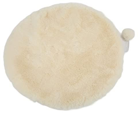 KANASI 1.6 Inch Round Faux Rabbit Fur Cat Bed, Replacement Pad for Pet Sleeping Mats for Windowsills Cages Kennels and Furniture (cheese white)