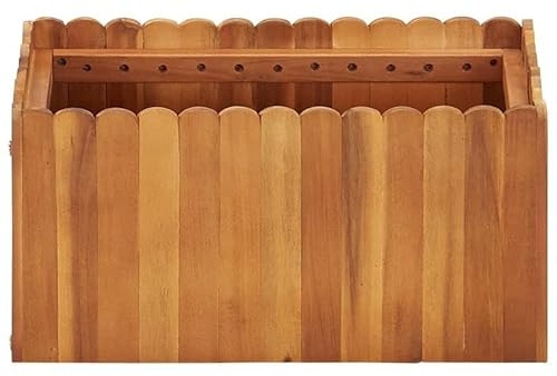 Trädgårdsrabatt av massivt akaciaträ (oljat) 50 x 30 x 25 cm – robust och hållbar för rabattväxter, örter och grönsaker – perfekt för små trädgårdar och balkonger