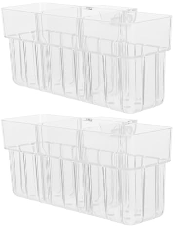 jojofuny Lot de 2 Paniers Hydroponiques Transparents pour Aquarium Support Mural à 3 Compartiments pour Culture de Plantes Aquatiques Pot de Plantation Grand Format pour Décoration et