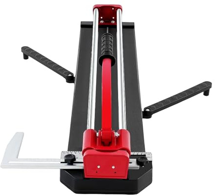 Tagliapiastrelle manuale, 800 mm, con rotella di taglio in tungsteno e posizionamento a infrarossi, per piastrelle, con guida singola e guida laser, per pareti, pavimenti, piastrelle di vetro (rosso)