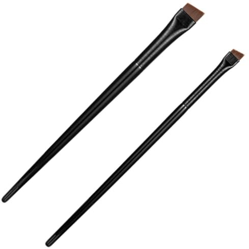 SHINYPASING Pincel Delineador de Ojos Ultradelgado Set 3 Piezas Mango de Madera, Cerdas Suaves y Firmes, Ángulo Inclinado para Cejas y Maquillaje Profesional, Herramienta de Belleza